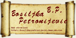 Bosiljka Petronijević vizit kartica